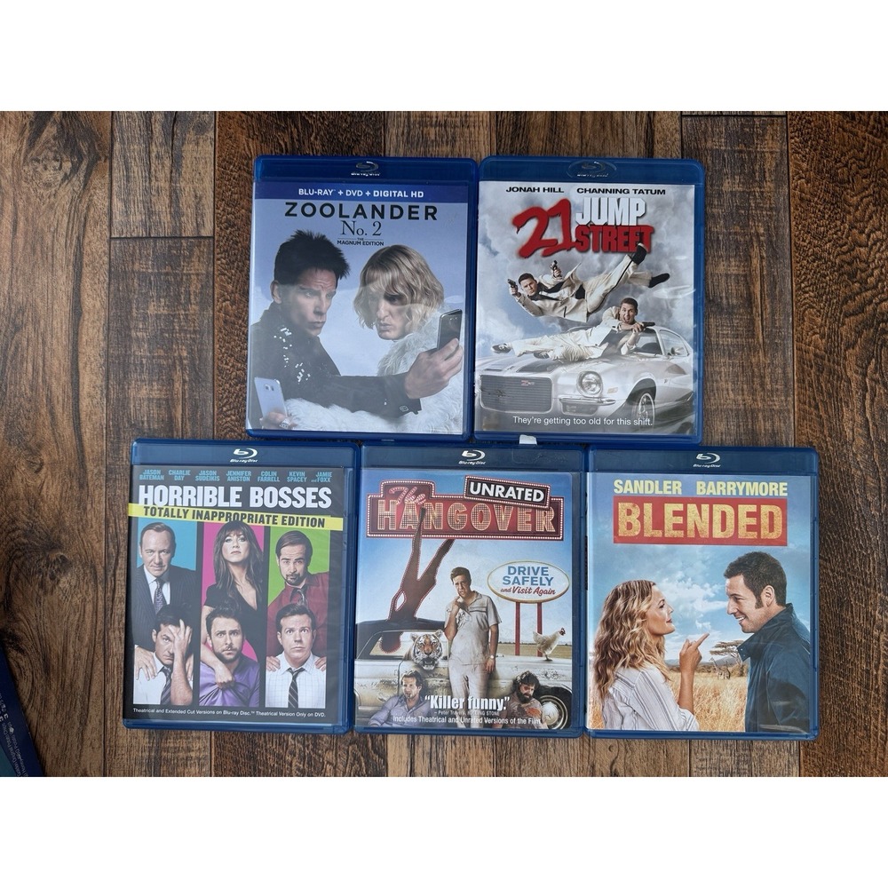 Comedy Blu-ray Lot 5 Movies Zoolander 2 21‎ Jump Street Hangover Sandler